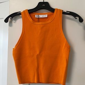 NWT: Orange cropped shirt from Zara